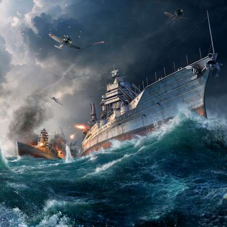 World of Warships Mobiele Horizontaal achtergrond