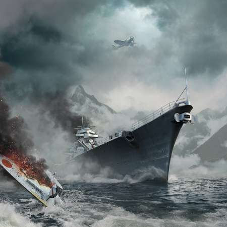 World of Warships Mobiele Horizontaal achtergrond