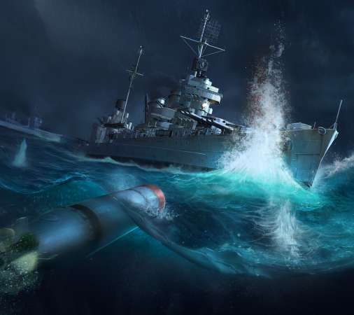 World of Warships Mobiele Horizontaal achtergrond