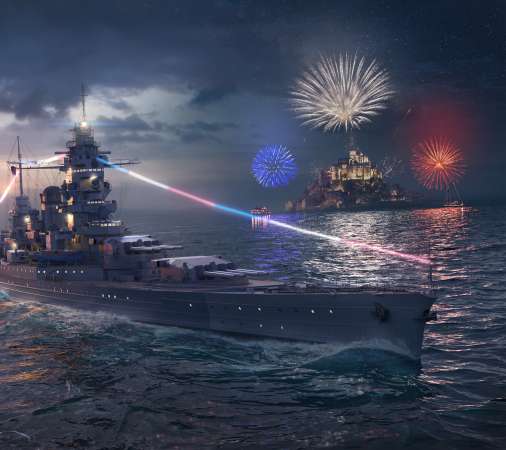 World of Warships Mobiele Horizontaal achtergrond