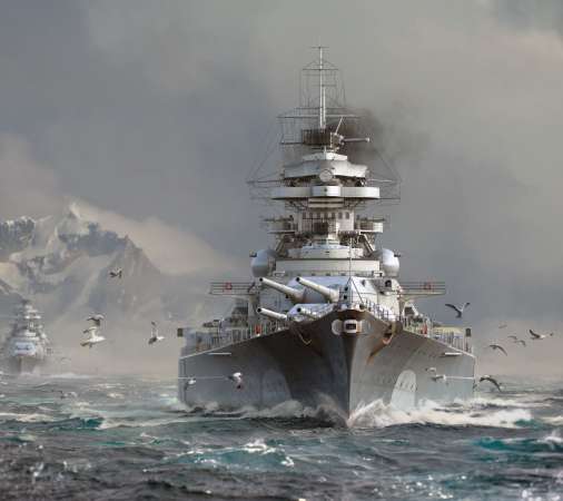 World of Warships Mobiele Horizontaal achtergrond