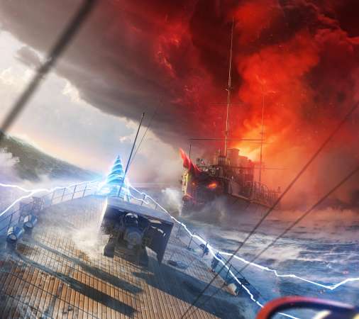 World of Warships Mobiele Horizontaal achtergrond