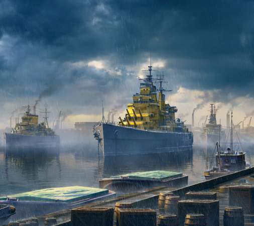 World of Warships Mobiele Horizontaal achtergrond