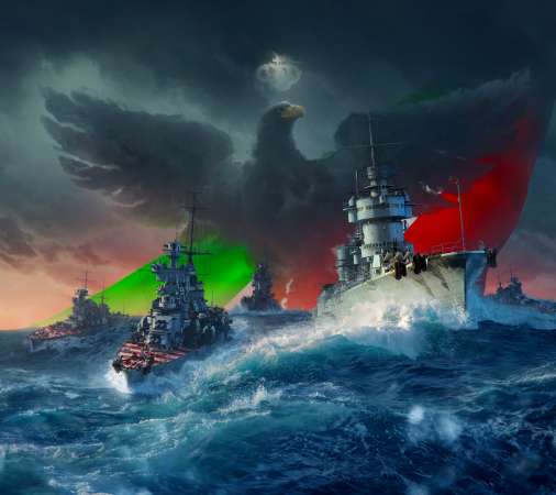 World of Warships Mobiele Horizontaal achtergrond