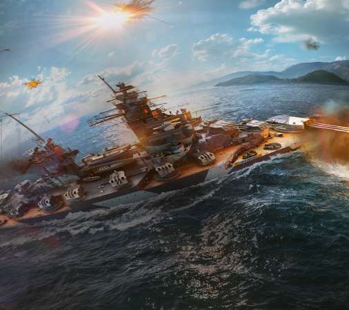 World of Warships Mobiele Horizontaal achtergrond