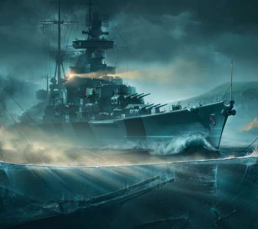 World of Warships Mobiele Horizontaal achtergrond