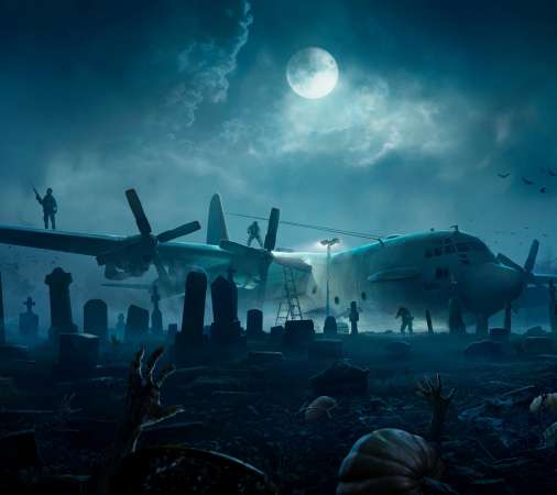 Zombie Gunship Mobiele Horizontaal achtergrond