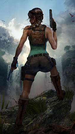 Tomb Raider 25th Anniversary Mobiele Verticaal achtergrond