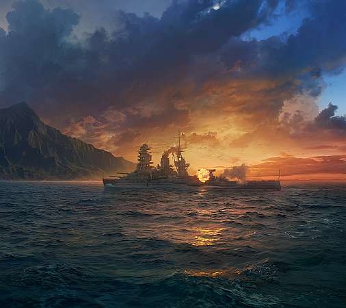 World of Warships Mobiele Horizontaal achtergrond