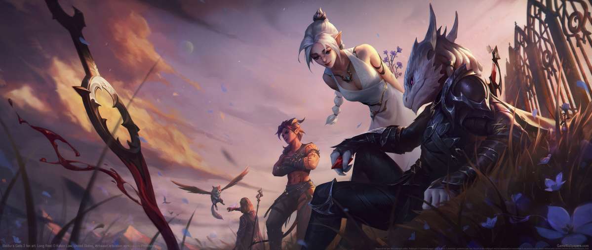 Baldur's Gate 3 fan art ultrawide achtergrond 01