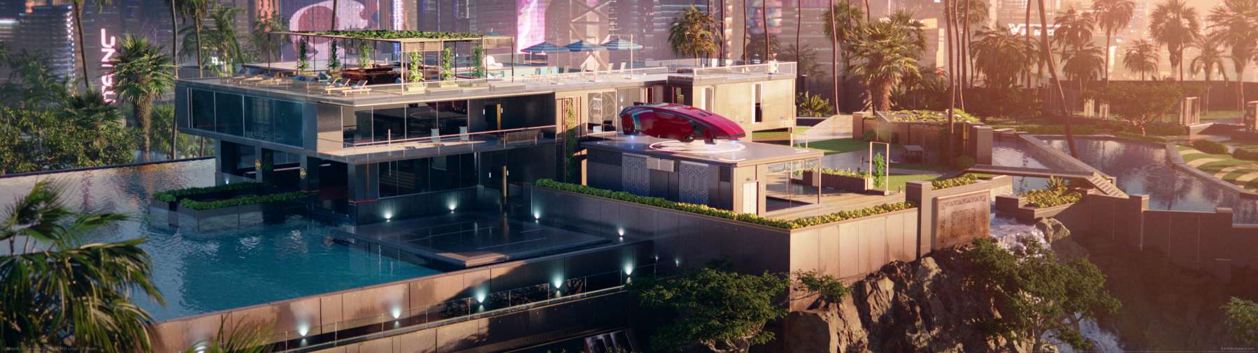 Cyberpunk 2077 superwide achtergrond 50