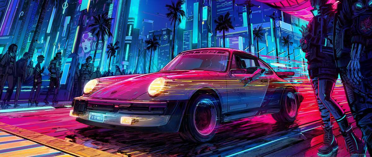 Cyberpunk 2077 ultrawide achtergrond 64