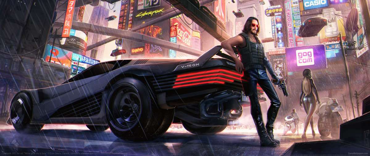 Cyberpunk 2077 fan art achtergrond