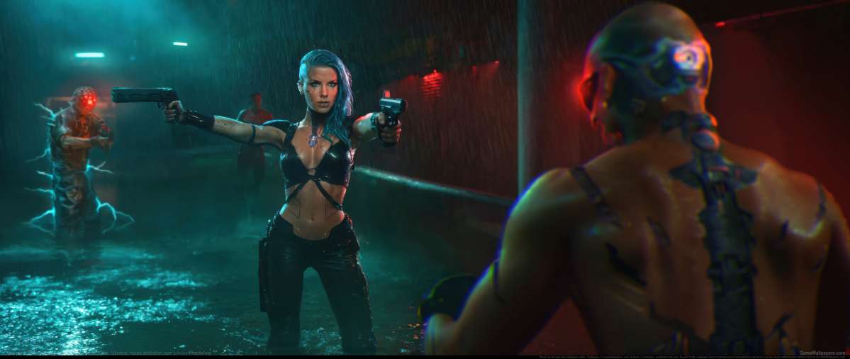 Cyberpunk 2077 fan art ultrawide achtergrond 11