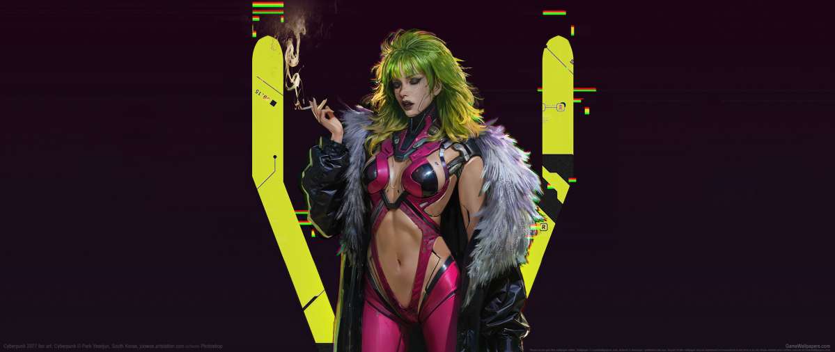 Cyberpunk 2077 fan art achtergrond