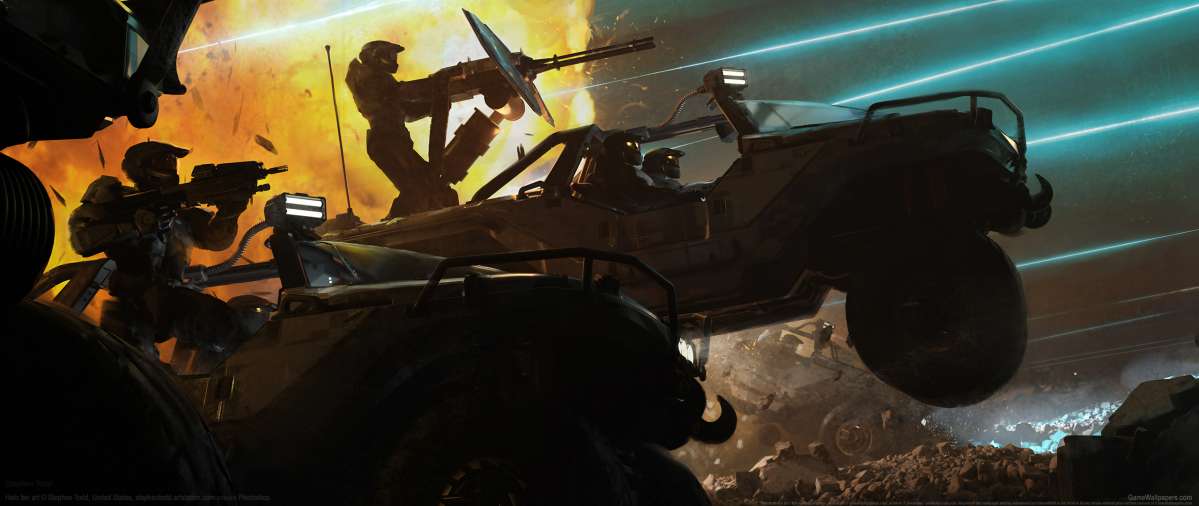 Halo fan art ultrawide achtergrond 01