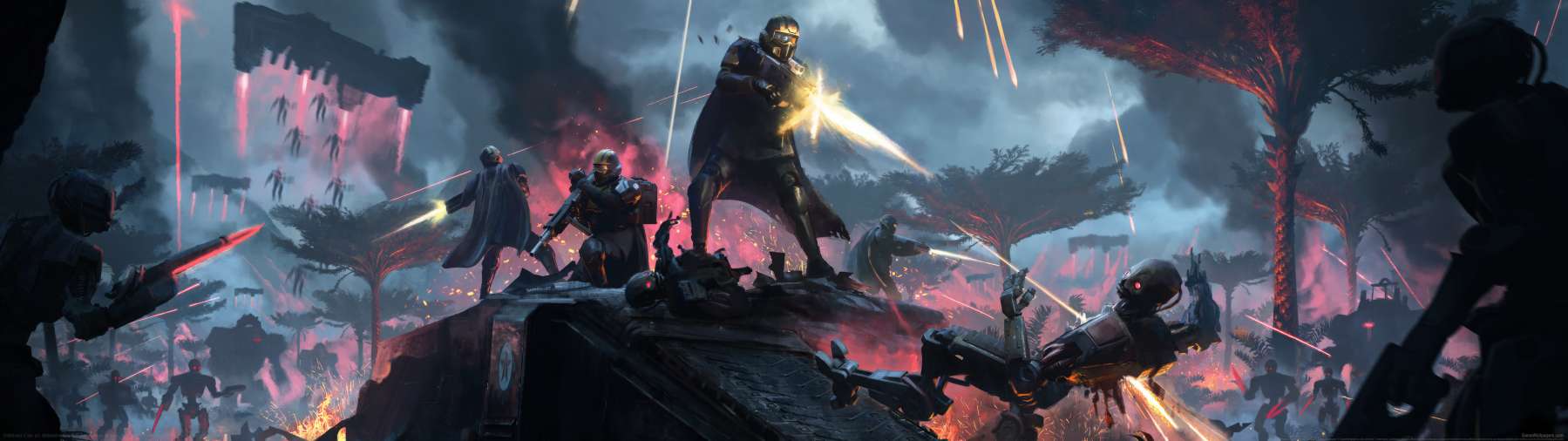 Helldivers 2 fan art superwide achtergrond 01