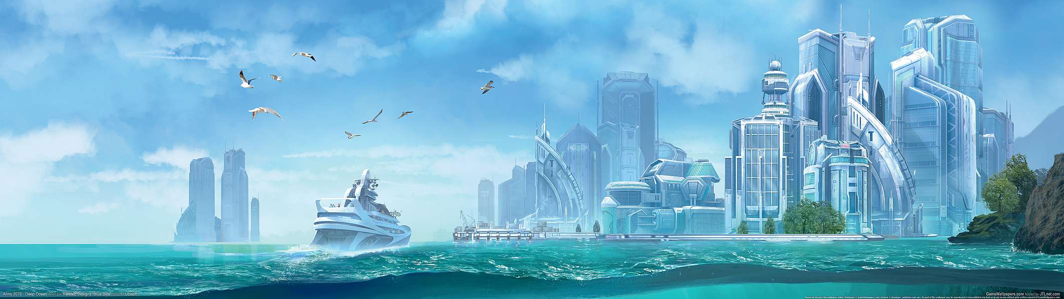 Anno 2070 - Deep Ocean dual screen achtergrond