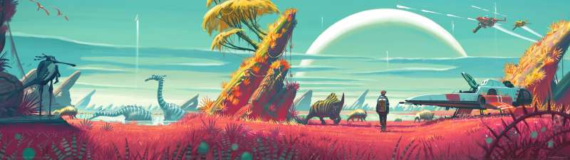 No Man's Sky dual screen achtergrond