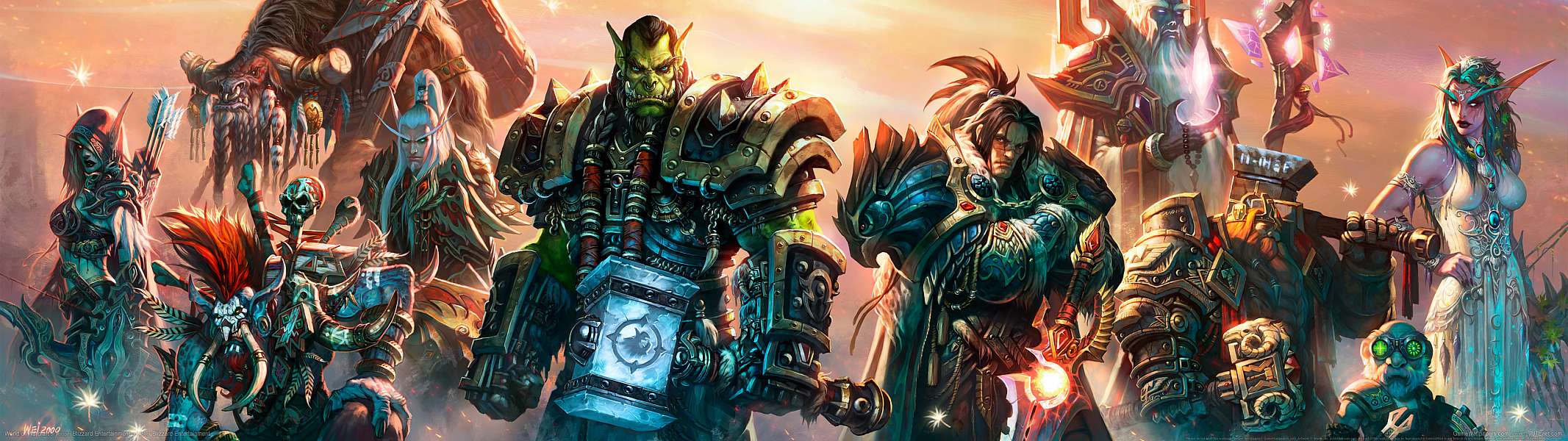 World of Warcraft dual screen achtergrond